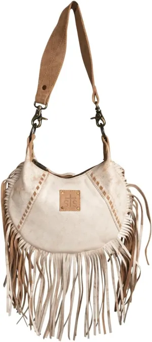 STS Ranchwear Womens Cremello Nellie Fringe White/Tan Leather Handbag Bag