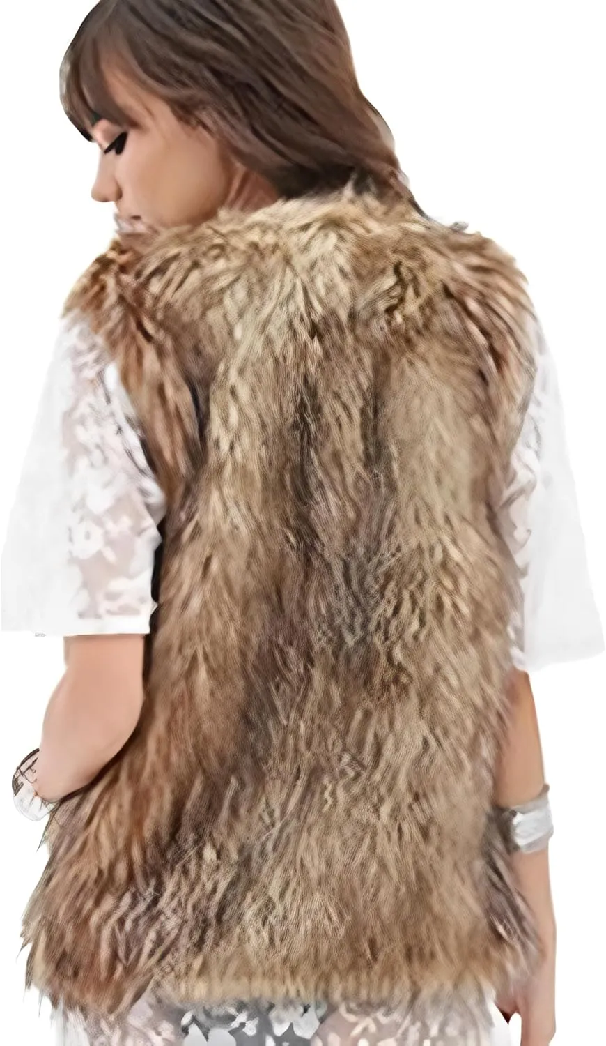 Tanming Women's Fashion Autumn and Winter Warm Short Faux Fur Vests