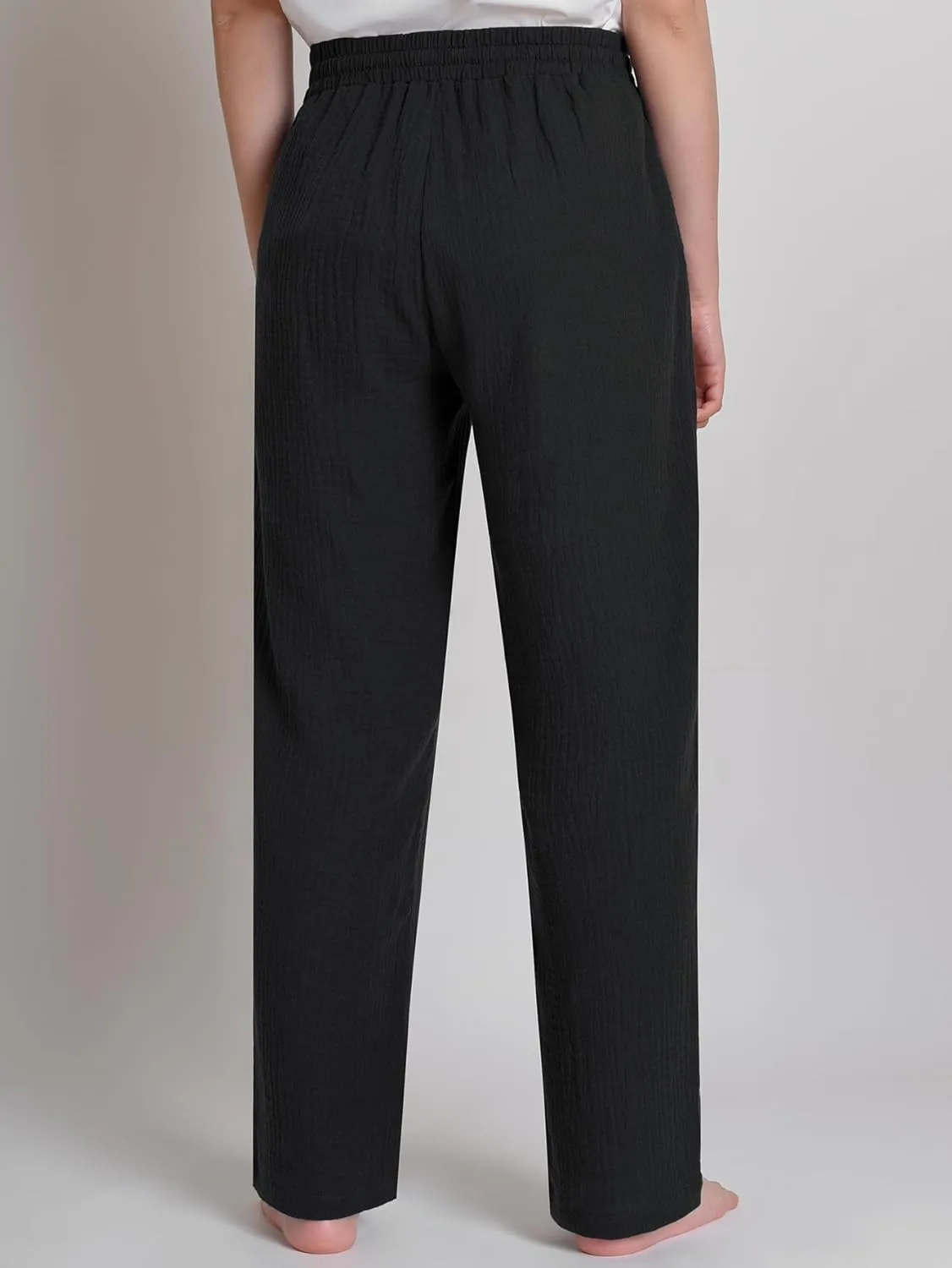 Weintee Women's Petite Cotton Gauze Pants for Casual Summer
