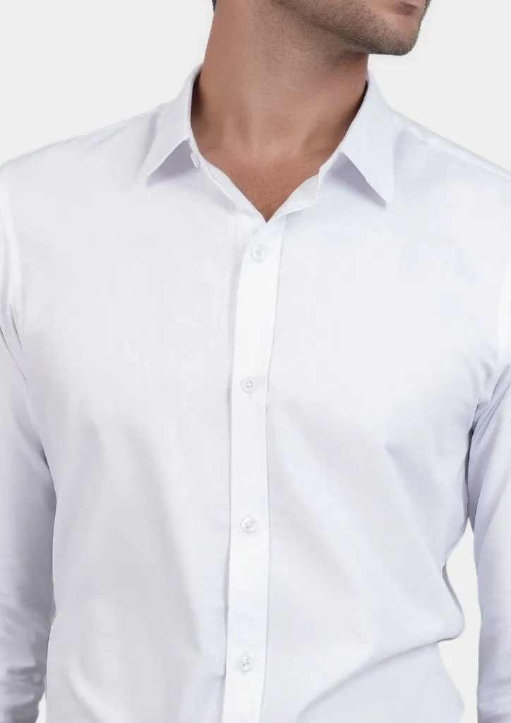 White Egyptian Cotton Broadcloth Shirt