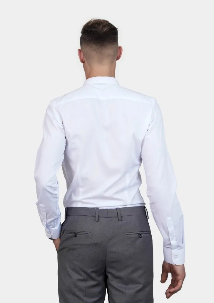 White Egyptian Cotton Broadcloth Shirt