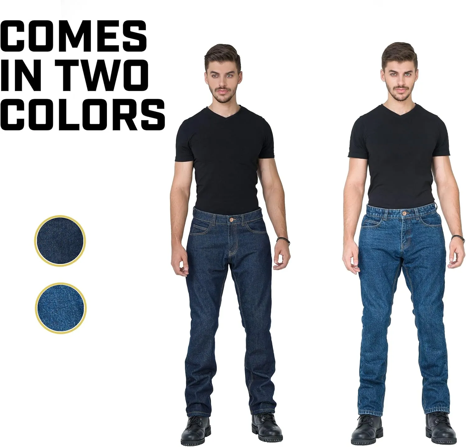 WICKED STOCK Men's Riding Pants with CE LEVEL2 Armor - Dark Blue