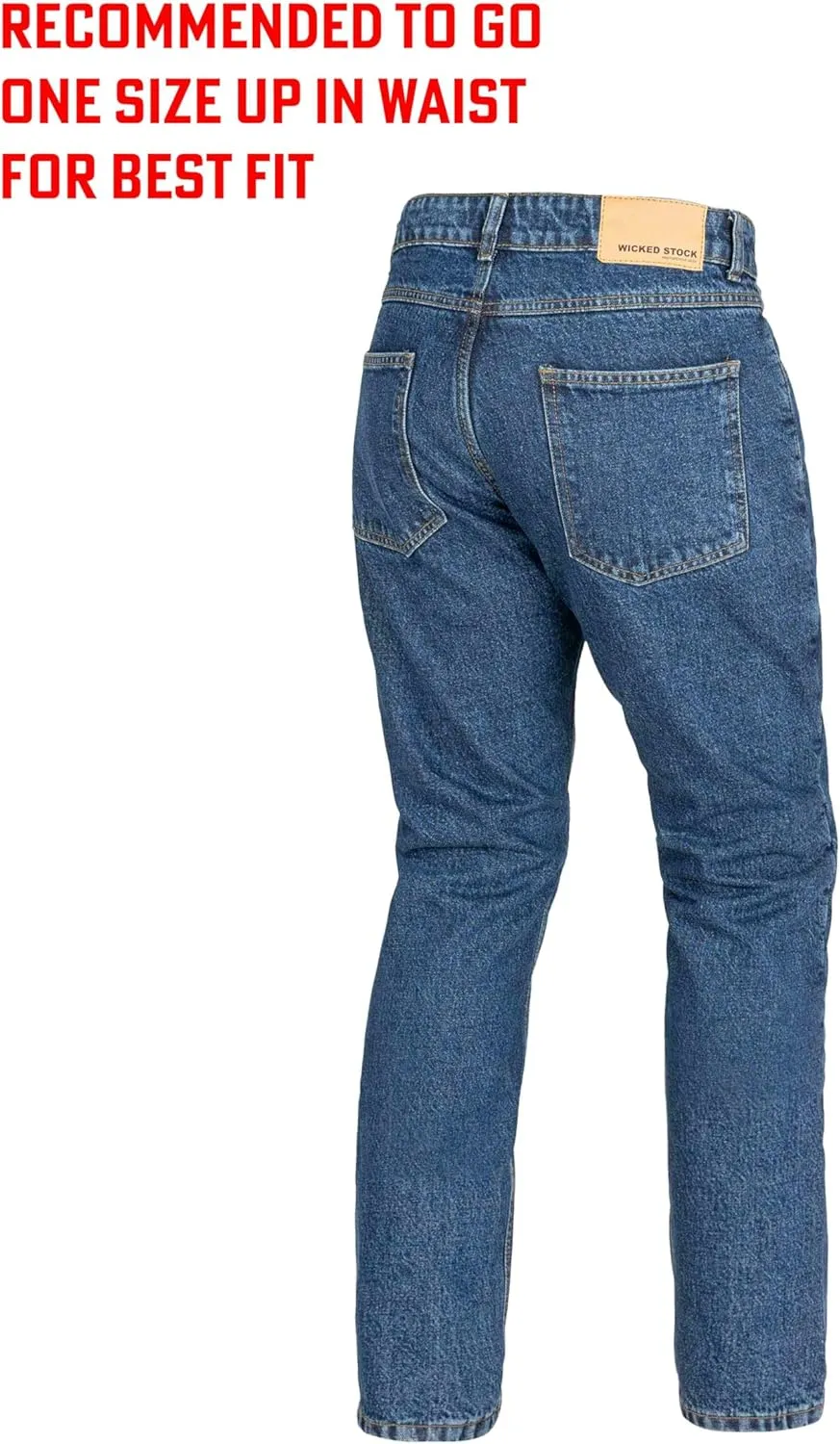 WICKED STOCK Men's Riding Pants with CE LEVEL2 Armor - Dark Blue