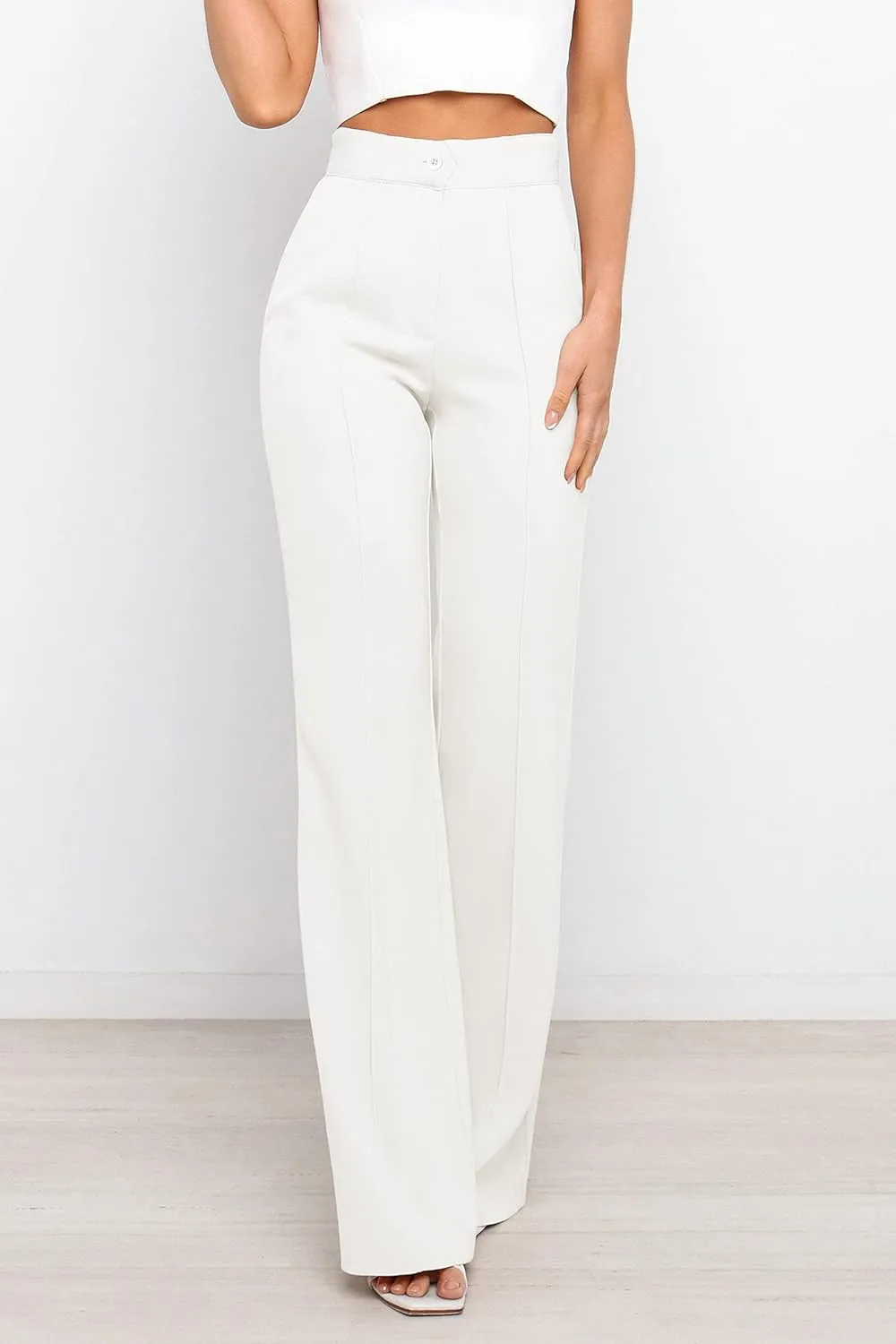 Women's Causal High Waisted Wide Leg Pants, Bootcut Dress Pants for Women, Work Pants with Pockets for Women Office