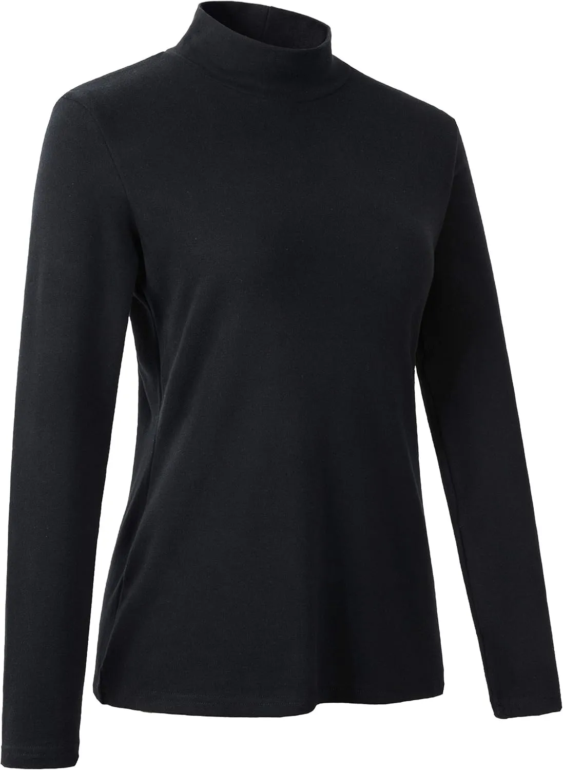Women's Mock Turtleneck Cotton Long Sleeve Layering T Shirt Tops